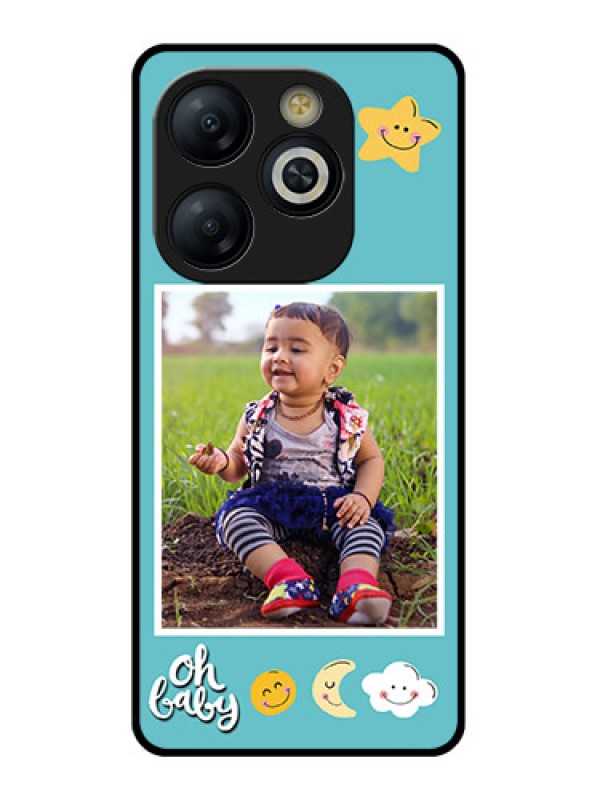 Custom Smart 8 HD Custom Glass Phone Case - Smiley Kids Stars Design