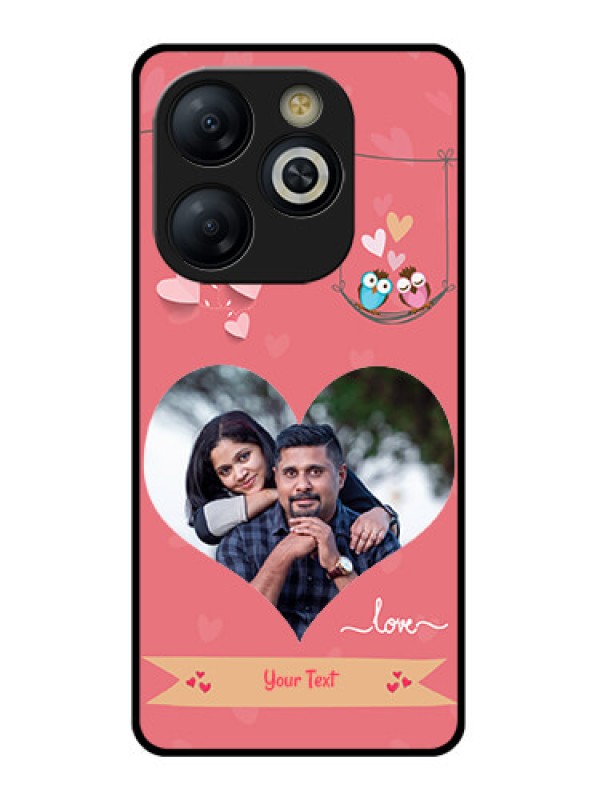 Custom Smart 8 HD Custom Glass Phone Case - Peach Color Love Design