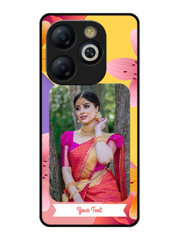 Custom Smart 8 HD Custom Glass Phone Case - 3 Image With Vintage Floral Design