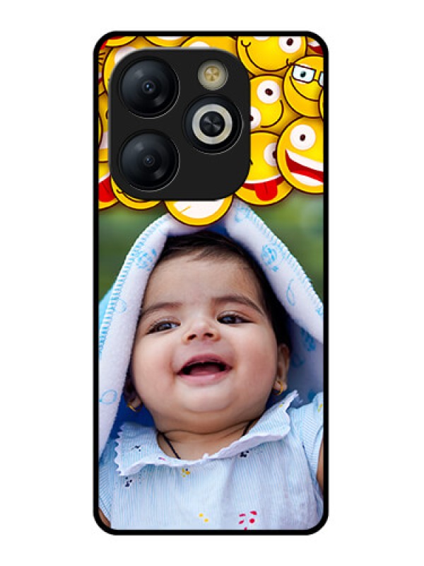 Custom Smart 8 HD Custom Glass Phone Case - With Smiley Emoji Design