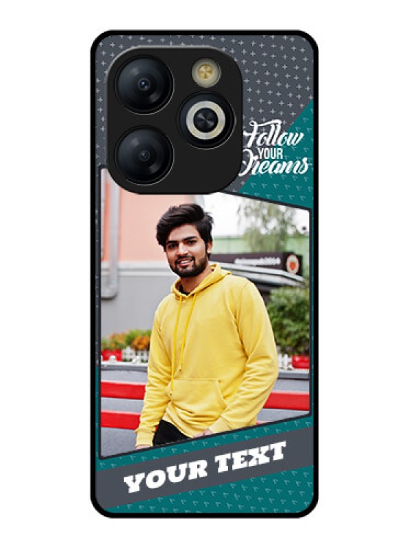 Custom Smart 8 HD Custom Glass Phone Case - Background Pattern Design With Quote