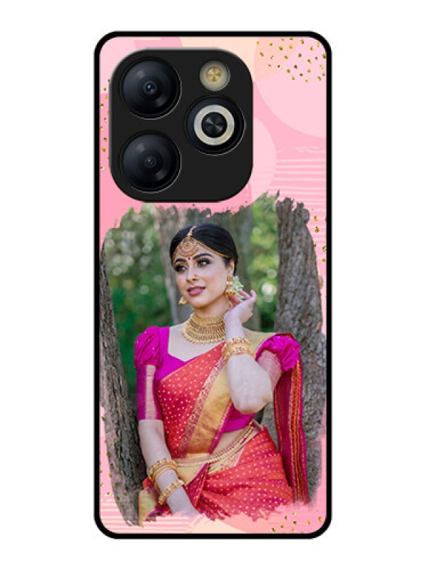 Custom Smart 8 HD Custom Glass Phone Case - Gold Glitter Splash Design