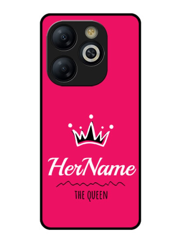 Custom Smart 8 HD Custom Glass Phone Case - Queen With Name Design