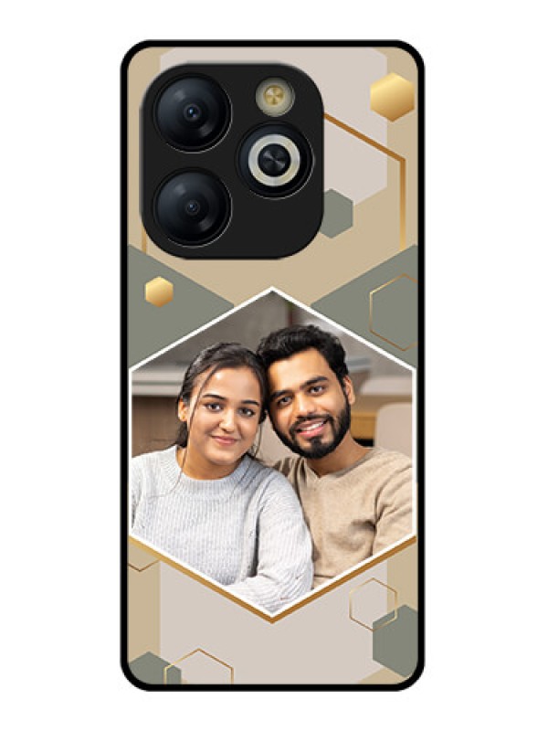 Custom Smart 8 HD Custom Glass Phone Case - Stylish Hexagon Pattern Design