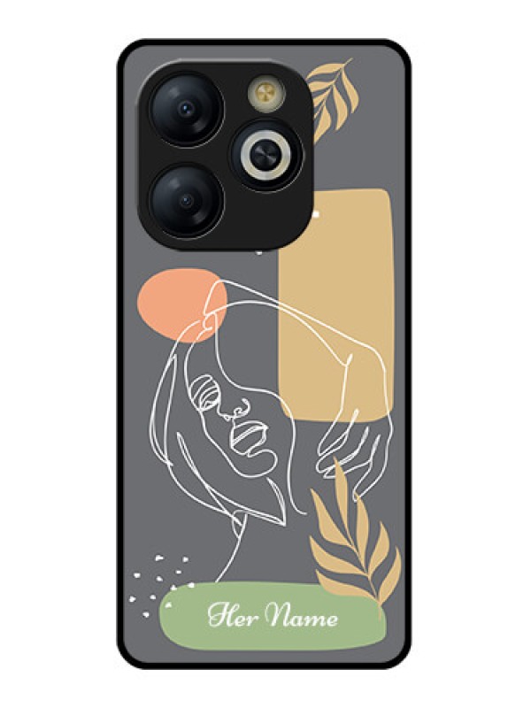 Custom Smart 8 HD Custom Glass Phone Case - Gazing Woman Line Art Design