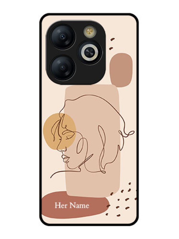 Custom Smart 8 HD Custom Glass Phone Case - Calm Woman Line Art Design