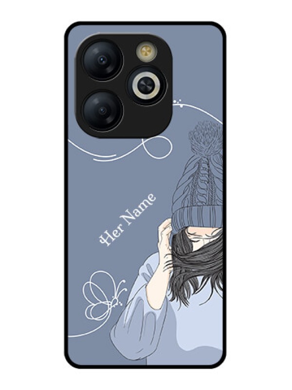 Custom Smart 8 HD Custom Glass Phone Case - Girl In Winter Outfit Design