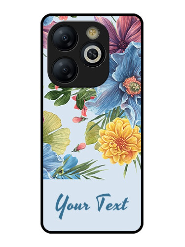 Custom Smart 8 HD Custom Glass Phone Case - Stunning Watercolored Flowers Painting Design