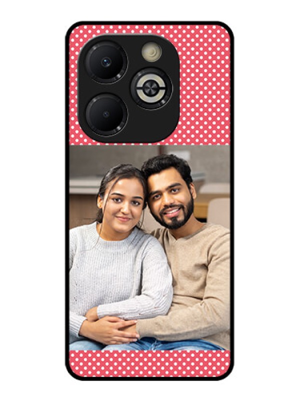 Custom Smart 8 Plus Custom Glass Phone Case - White Dotted Design