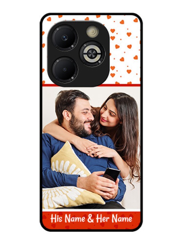 Custom Smart 8 Plus Custom Glass Phone Case - Orange Love Symbol Design