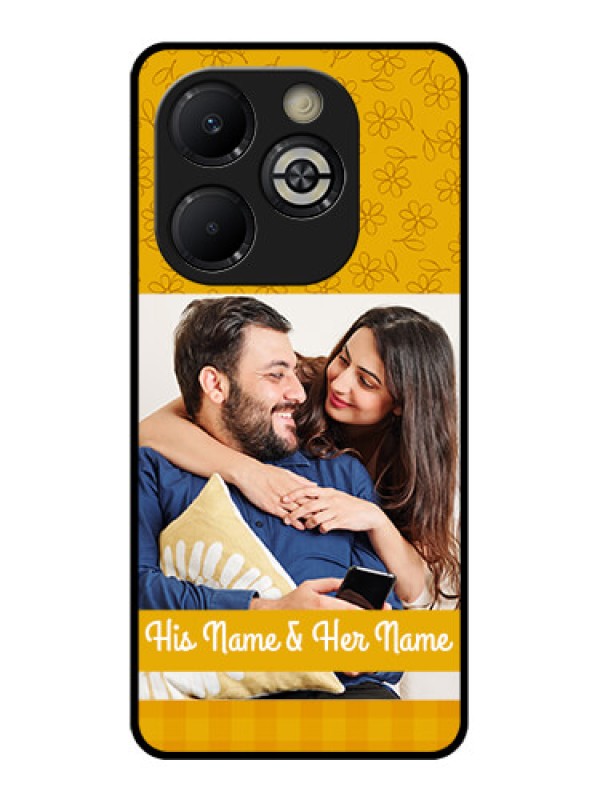 Custom Smart 8 Plus Custom Glass Phone Case - Yellow Floral Design