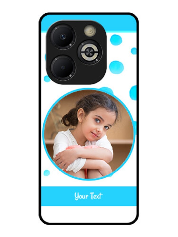 Custom Smart 8 Plus Custom Glass Phone Case - Blue Bubbles Pattern Design