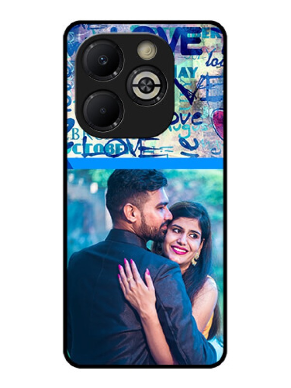 Custom Smart 8 Plus Custom Glass Phone Case - Colorful Love Design