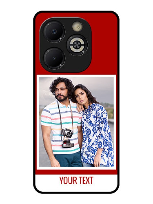 Custom Smart 8 Plus Custom Glass Phone Case - Red Color Design