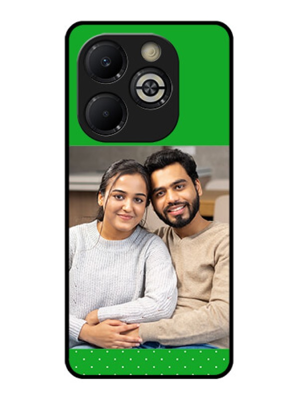 Custom Smart 8 Plus Custom Glass Phone Case - Green Pattern Design