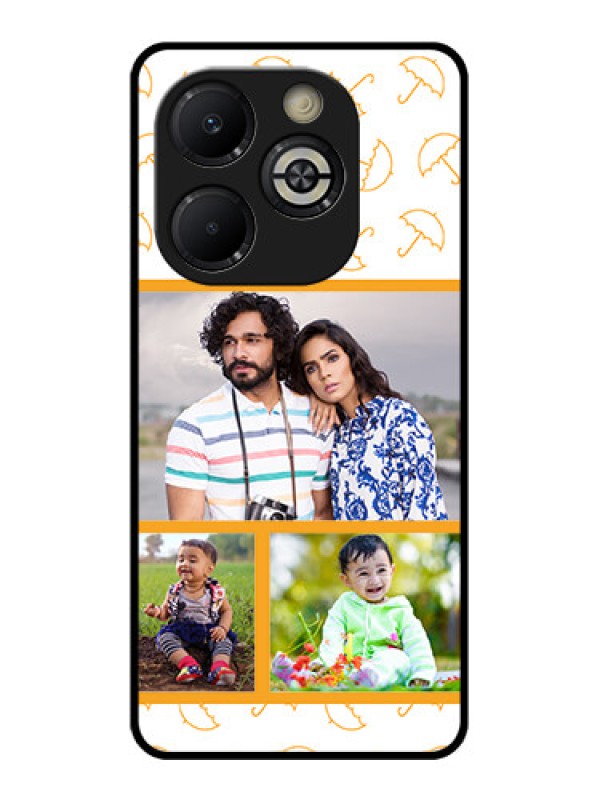 Custom Smart 8 Plus Custom Glass Phone Case - Yellow Pattern Design