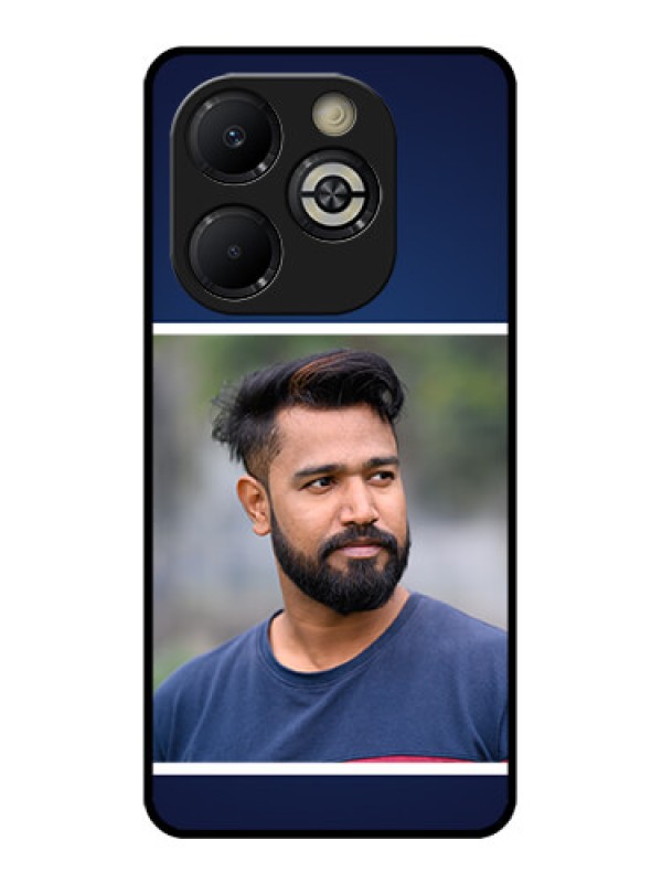 Custom Smart 8 Plus Custom Glass Phone Case - Simple Royal Blue Design