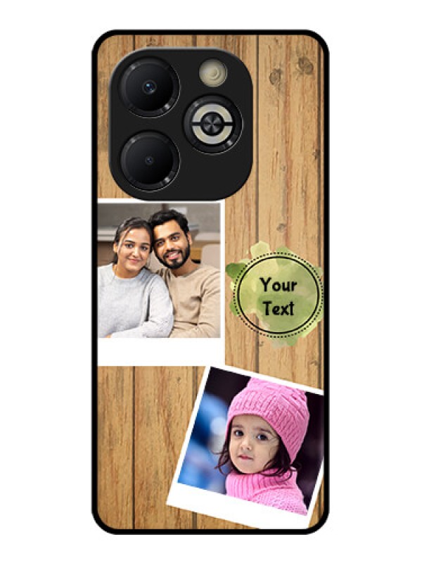 Custom Smart 8 Plus Custom Glass Phone Case - Wooden Texture Design