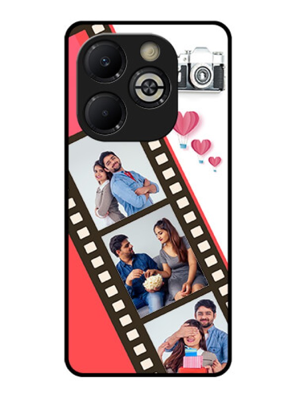 Custom Smart 8 Plus Custom Glass Phone Case - 3 Image Holder With Film Reel