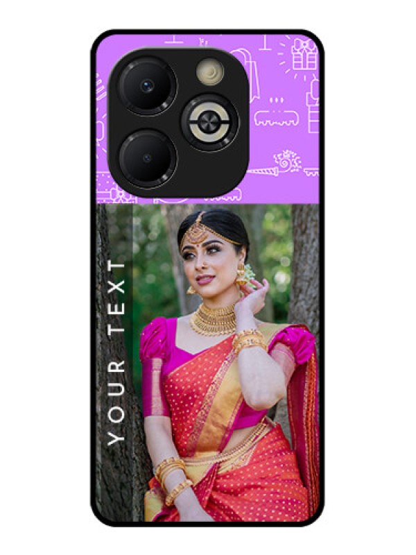 Custom Smart 8 Plus Custom Glass Phone Case - Birthday Icons Design