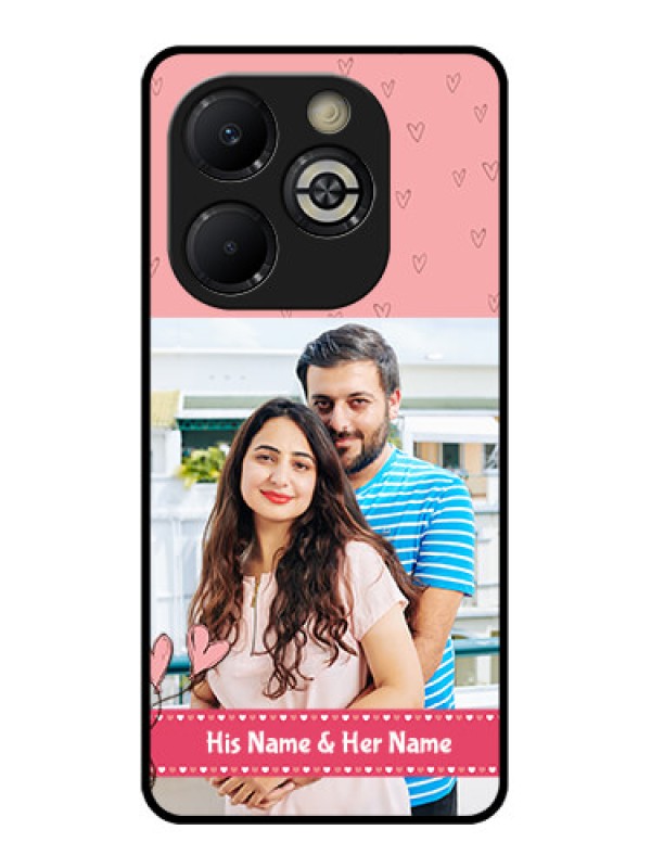 Custom Smart 8 Plus Custom Glass Phone Case - Love Design Peach Color