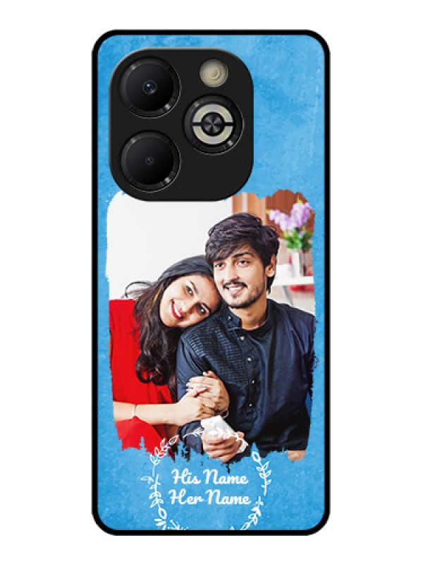 Custom Infinix Smart 8 Plus Custom Glass Phone Case - Blue Color Vintage Design