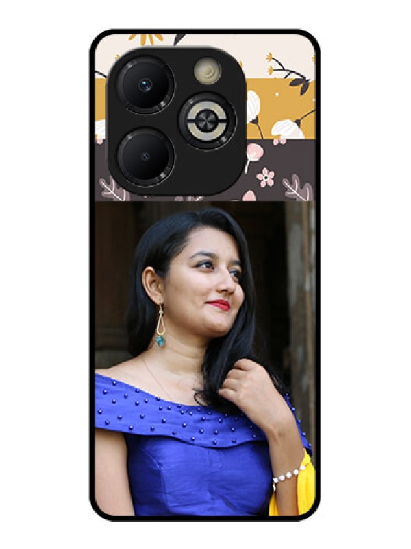 Custom Smart 8 Plus Custom Glass Phone Case - Stylish Floral Design