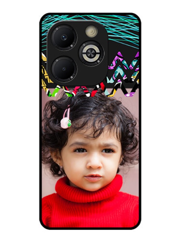 Custom Smart 8 Plus Custom Glass Phone Case - Neon Abstract Design