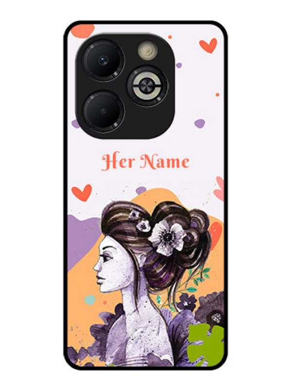 Custom Smart 8 Plus Custom Glass Phone Case - Woman And Nature Design