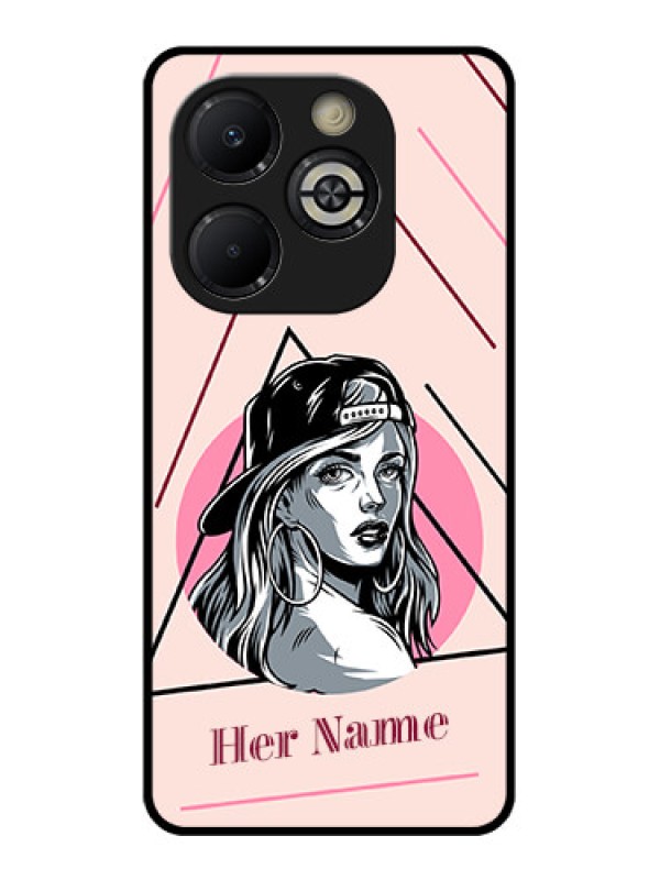 Custom Smart 8 Plus Custom Glass Phone Case - Rockstar Girl Design