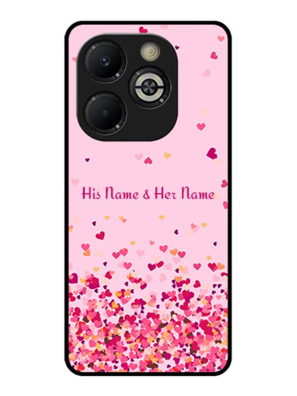 Custom Smart 8 Plus Custom Glass Phone Case - Floating Hearts Design
