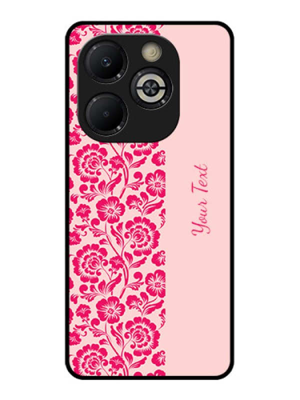 Custom Smart 8 Plus Custom Glass Phone Case - Attractive Floral Pattern Design