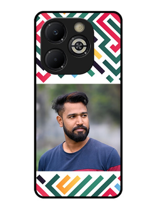 Custom Smart 8 Plus Custom Glass Phone Case - Colorful Maze Pattern Design