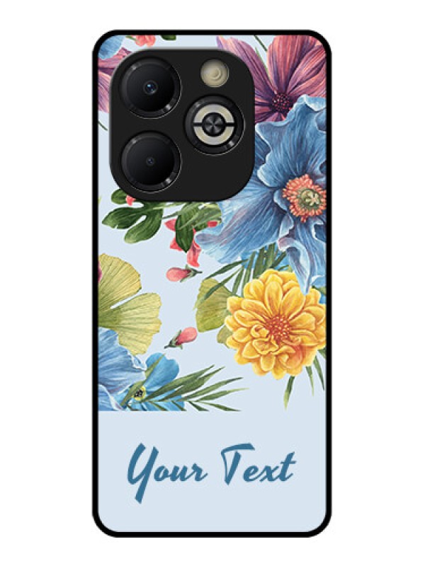 Custom Smart 8 Plus Custom Glass Phone Case - Stunning Watercolored Flowers Painting Design