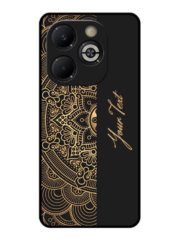 Custom Smart 8 Plus Custom Glass Phone Case - Mandala Art With Custom Text Design