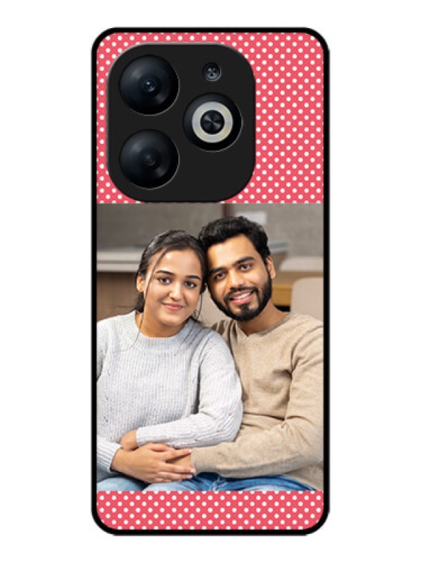 Custom Infinix Smart 8 Custom Glass Phone Case - White Dotted Design