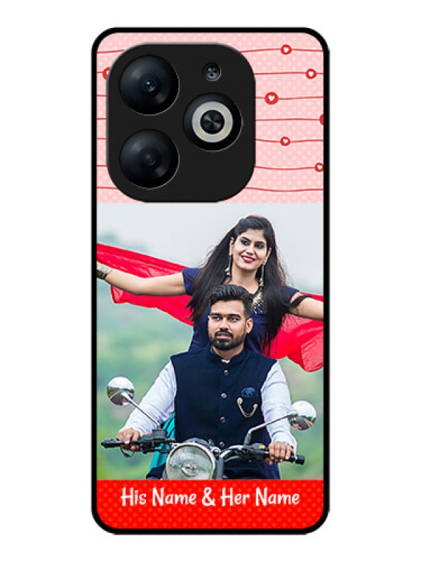 Custom Infinix Smart 8 Custom Glass Phone Case - Red Pattern Case Design