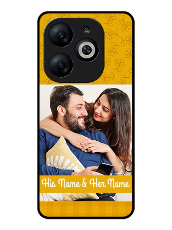 Custom Infinix Smart 8 Custom Glass Phone Case - Yellow Floral Design