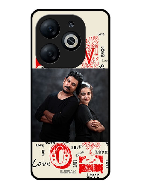 Custom Infinix Smart 8 Custom Glass Phone Case - Trendy Love Design Case