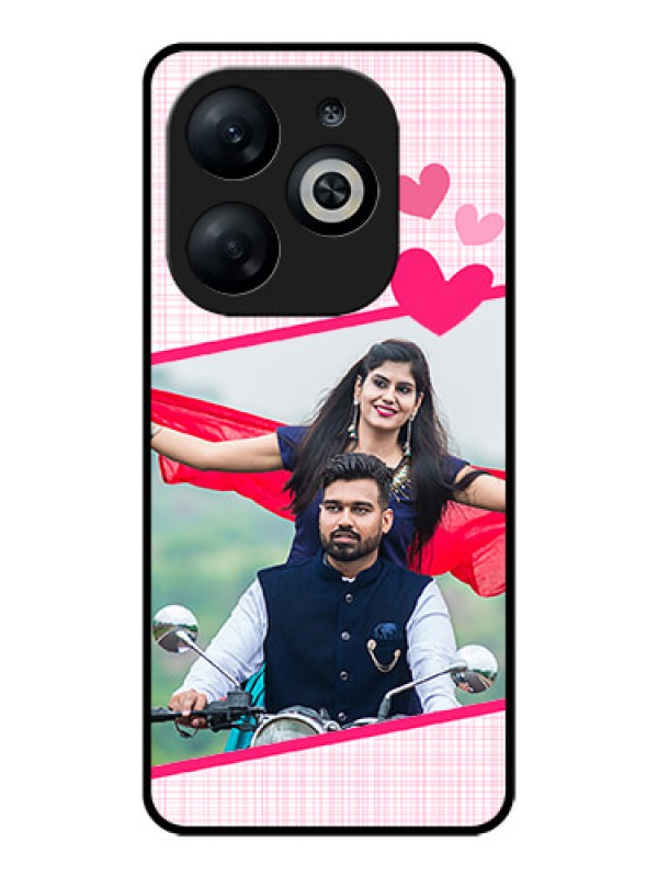 Custom Infinix Smart 8 Custom Glass Phone Case - Love Shape Heart Design