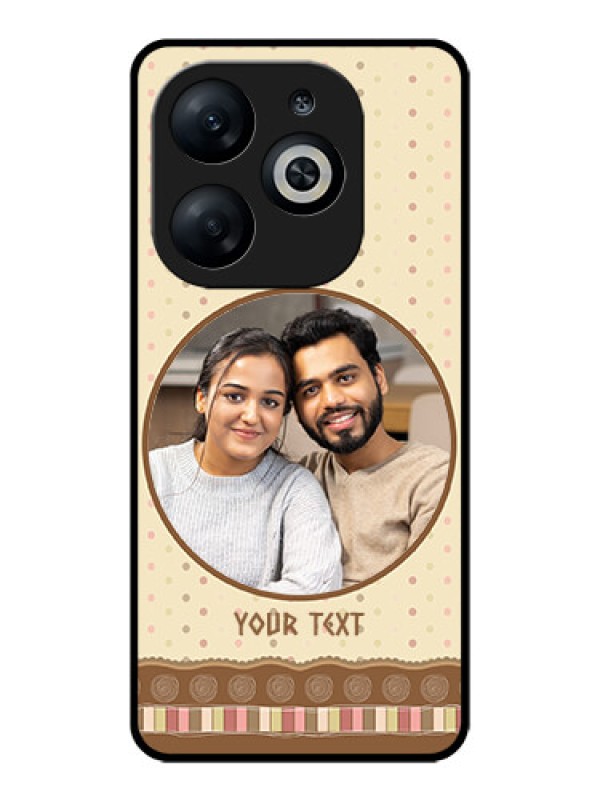 Custom Infinix Smart 8 Custom Glass Phone Case - Brown Dotted Mobile Case Design