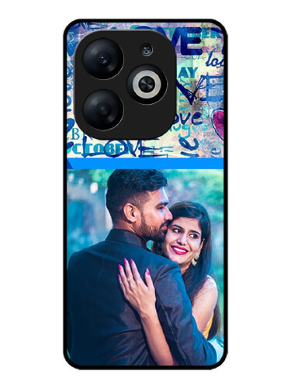Custom Infinix Smart 8 Custom Glass Phone Case - Colorful Love Design