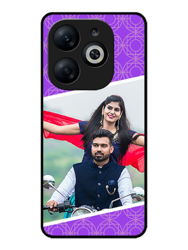 Custom Infinix Smart 8 Custom Glass Phone Case - Violet Color Pattern Design