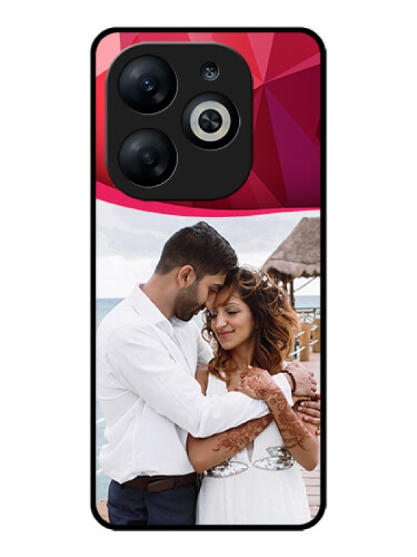 Custom Infinix Smart 8 Custom Glass Phone Case - Red Abstract Design