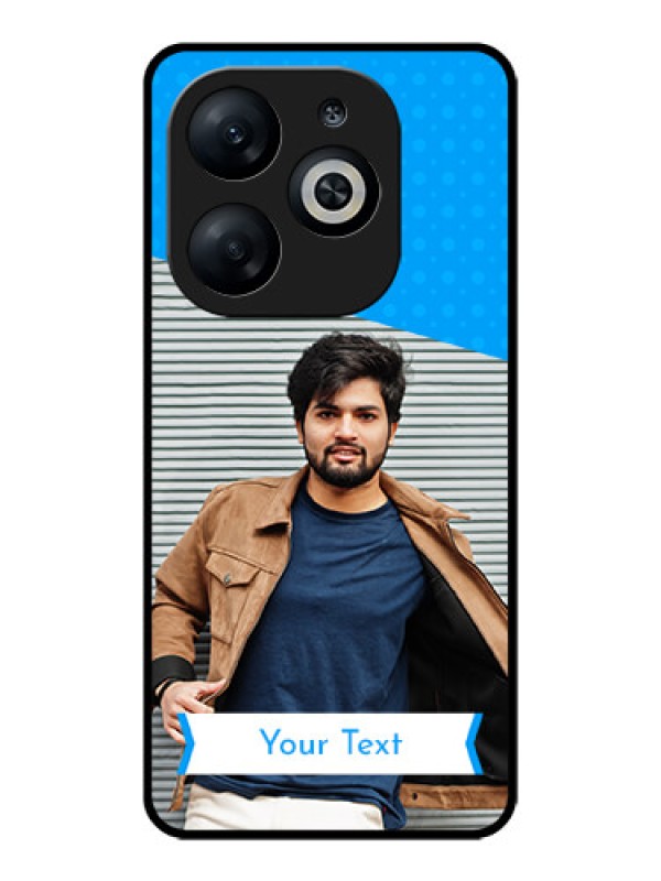 Custom Infinix Smart 8 Custom Glass Phone Case - Simple Blue Color Design