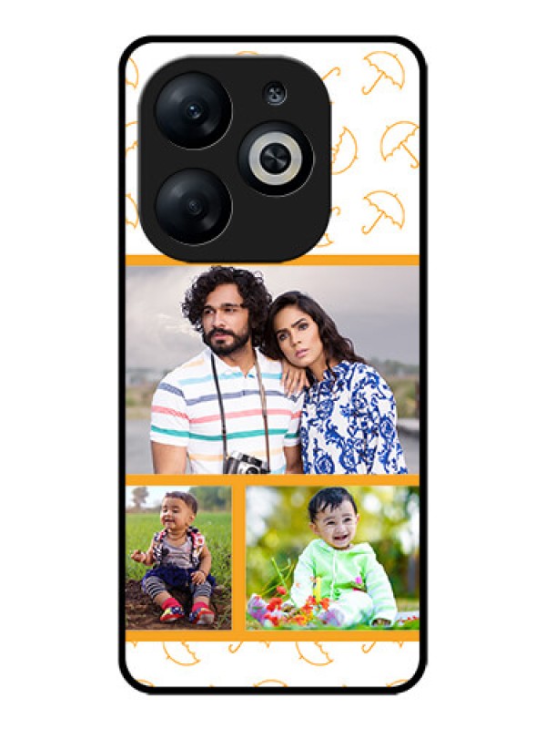 Custom Infinix Smart 8 Custom Glass Phone Case - Yellow Pattern Design