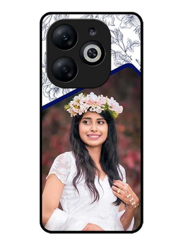 Custom Infinix Smart 8 Custom Glass Phone Case - Classy Floral Design