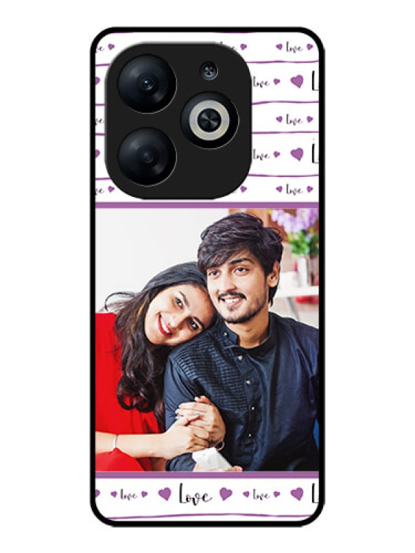 Custom Infinix Smart 8 Custom Glass Phone Case - Couples Heart Design