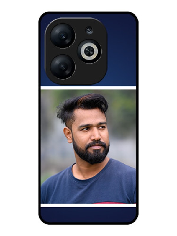 Custom Infinix Smart 8 Custom Glass Phone Case - Simple Royal Blue Design