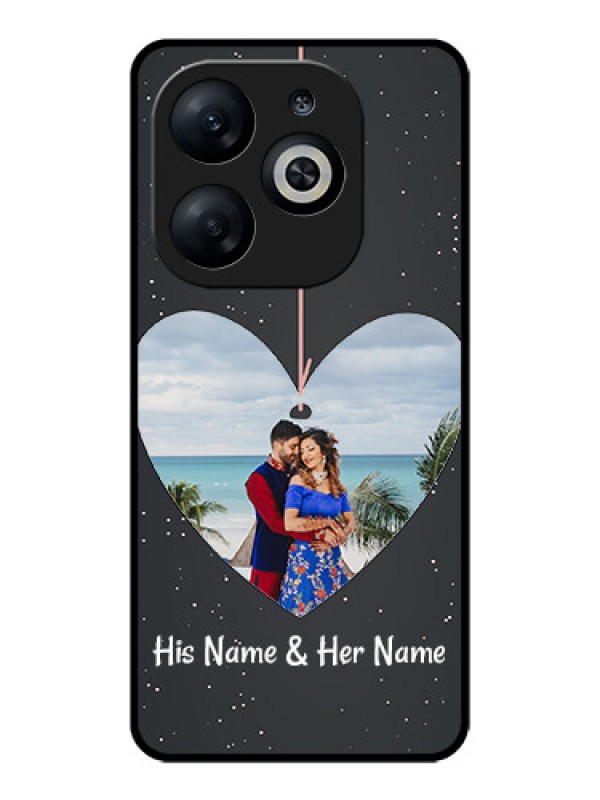 Custom Infinix Smart 8 Custom Glass Phone Case - Hanging Heart Design